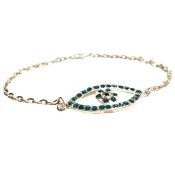 Eye of Horus Blue Crystal Link Bracelet - Picture 7 of 13